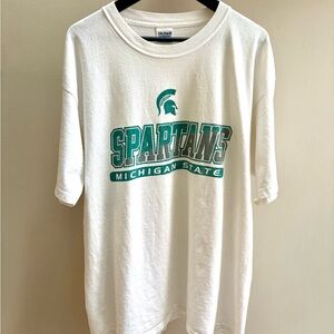 Michigan State University Spartans VTG late 90s Y2K white Gildan T-shirt XL
